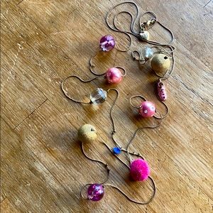 Betsy Johnson chain necklace with beads & charms